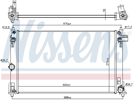 606838 NISSENS Радиатор, охлаждение двигателя (фото 6)