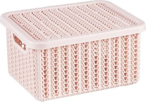 М2368 IDEA Коробка для хранения вещей пластиковая 1,5 л Вязание чайная роза (фото 2)