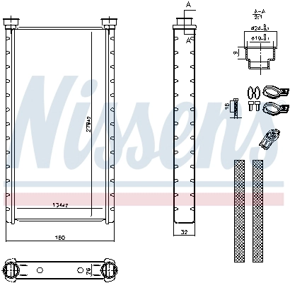 70235 NISSENS Теплообменник, отопление салона (фото 8)