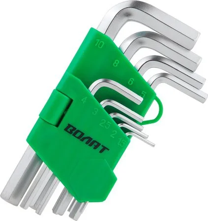 11015-09 ВОЛАТ Набор ключей шестигранных 1,5-10 мм 9 предметов коротких (фото 1)