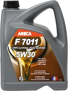 11143 ARECA Моторное масло 5W30 синтетическое F7011 5 л (фото 1)