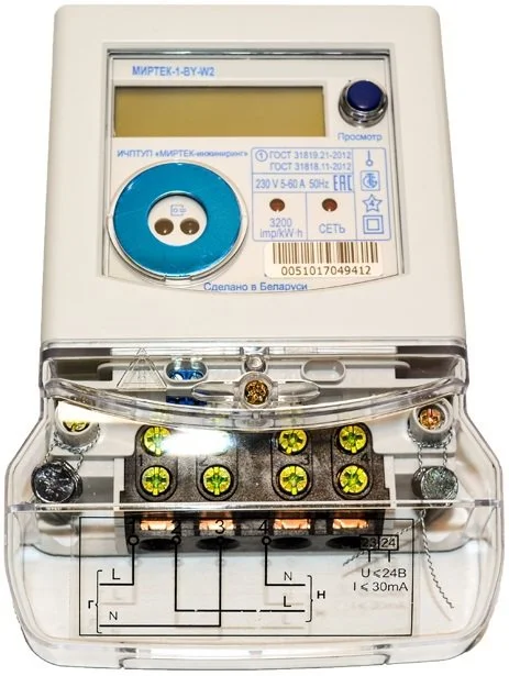 1-BY-W2-A1-230-5 МИРТЕК Счетчик электроэнергии однофазный -1-BY-W2-A1-230-5-60А-S-OV3 (фото 3)