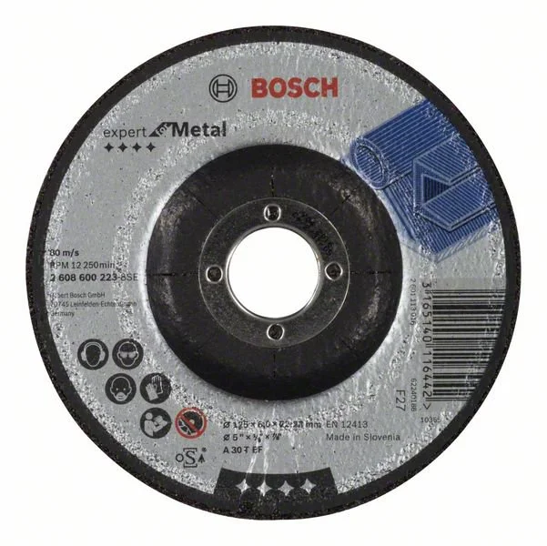 2608600223 BOSCH Круг зачистной 125х6,0х22 мм для металла Expert for Metal (фото 1)