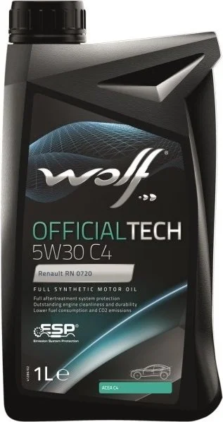 65608/1 WOLF Моторное масло 5W30 синтетическое OfficialTech C4 1 л (фото 1)