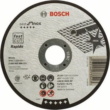 2608603488 BOSCH Круг отрезной 125х0.8x22.2 мм Best for Inox (фото 1)