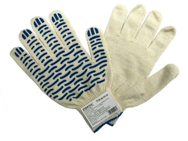 ST7162 STARTUL Перчатки хлопчатобумажные с ПВХ точечным покрытием Волна размер 9 (фото 2)