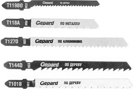 GP0600-5 GEPARD Набор пилок для лобзика 5 шт универсальный (фото 1)
