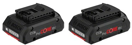 1600A016GF BOSCH Комплект аккумулятор ProCORE 18.0 В 4,0 Ач 2 штуки + зарядное устройство GAL1880CV (фото 3)