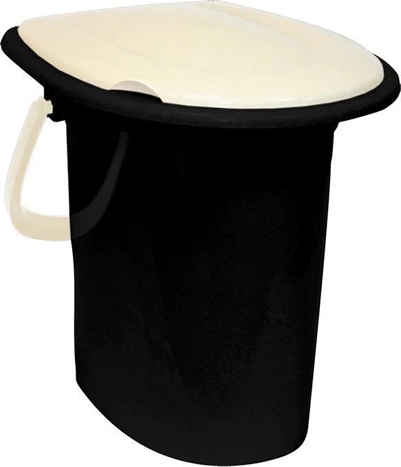 М2459 IDEA Ведро туалетное пластмассовое 16 л белый ротанг (фото 1)