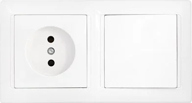 В-РЦ-685 BYLECTRICA Выключатель с розеткой скрытый Стиль белая (фото 1)