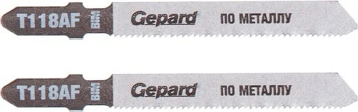 GP0615-18 GEPARD Пилка для лобзика T118AF 2 штуки по металлу (фото 1)