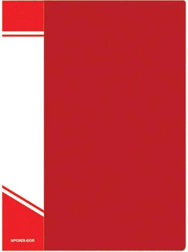 NP0165-60R INФОРМАТ Папка с файлами А4 60 файлов красный пластик 600 мкм карман (фото 1)