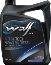 26116/4 WOLF Моторное масло 5W40 синтетическое VitalTech B4 DIESEL 4 л (фото 1)