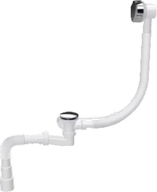 1541 NOVA Сифон для ванны автомат с гибкой трубой 1 1/2" - 40/50 мм (фото 1)