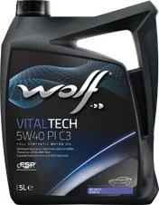 21116/5 WOLF Моторное масло 5W40 синтетическое VitalTech PI C3 5 л (фото 1)
