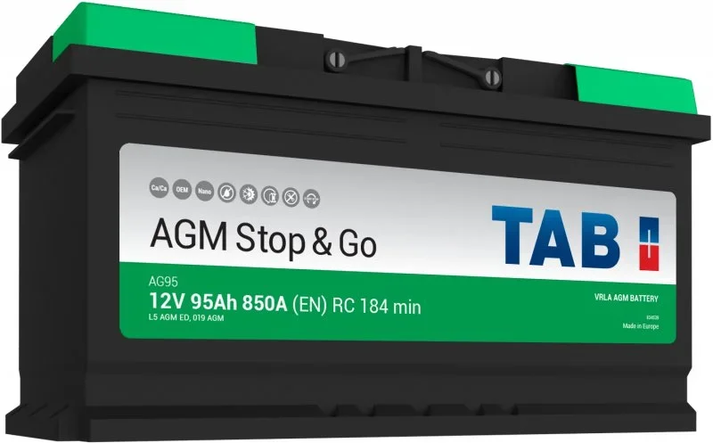213090 TAB Аккумулятор автомобильный EcoDry Stop&Go AGM 95 А·ч (фото 1)