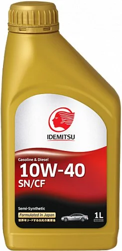 30015045-724000020 IDEMITSU Моторное масло 10W40 полусинтетическое SN/CF S-S 1 л (фото 1)