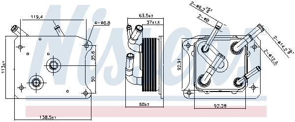 91292 NISSENS Масляный радиатор, автоматическая коробка передач (фото 6)