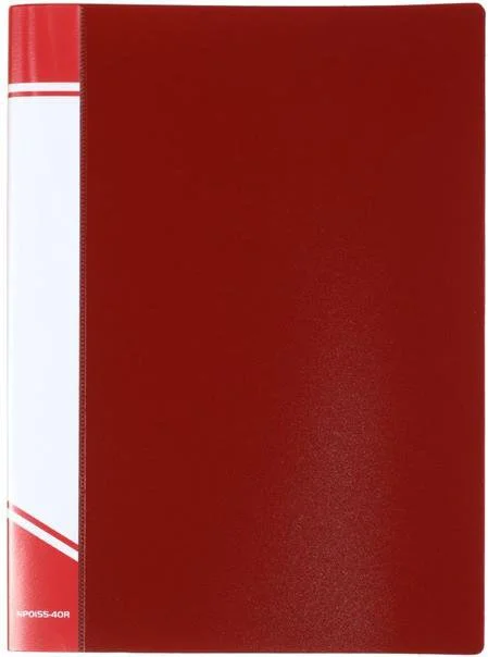 NP0155-40R INФОРМАТ Папка с файлами А4 40 файлов красный пластик 600 мкм карман (фото 1)