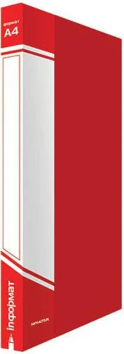 NP1475R INФОРМАТ Папка с прижимами А4 1 прижим красный пластик 750 мкм карман (фото 2)