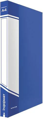 NP1475B INФОРМАТ Папка с прижимами А4 1 прижим синий пластик 750 мкм карман (фото 2)