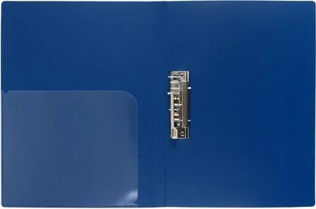 NP1475B INФОРМАТ Папка с прижимами А4 1 прижим синий пластик 750 мкм карман (фото 3)