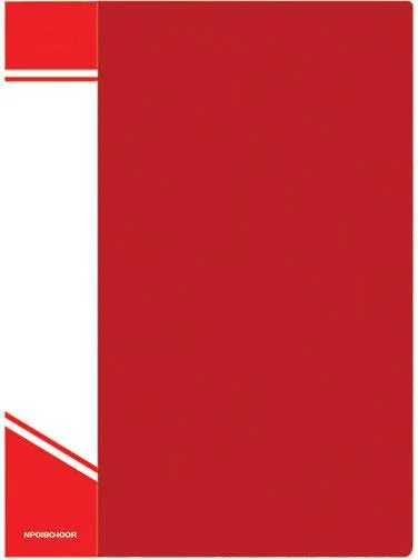 NP0180-100R INФОРМАТ Папка с файлами А4 100 файлов красный пластик 800 мкм карман (фото 1)