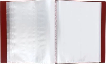 NP0180-100R INФОРМАТ Папка с файлами А4 100 файлов красный пластик 800 мкм карман (фото 2)
