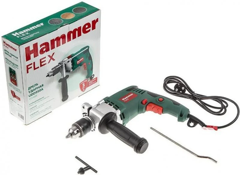 544542 HAMMER Дрель ударная Hammer Flex UDD950A, 950Вт, 13мм, 0-3000об/мин, реверс, металл. редуктор (фото 9)