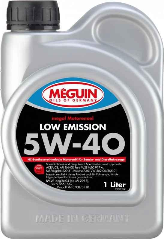 6573 MEGUIN Моторное масло 5W40 синтетическое Megol Low Emission 1 л (фото 1)