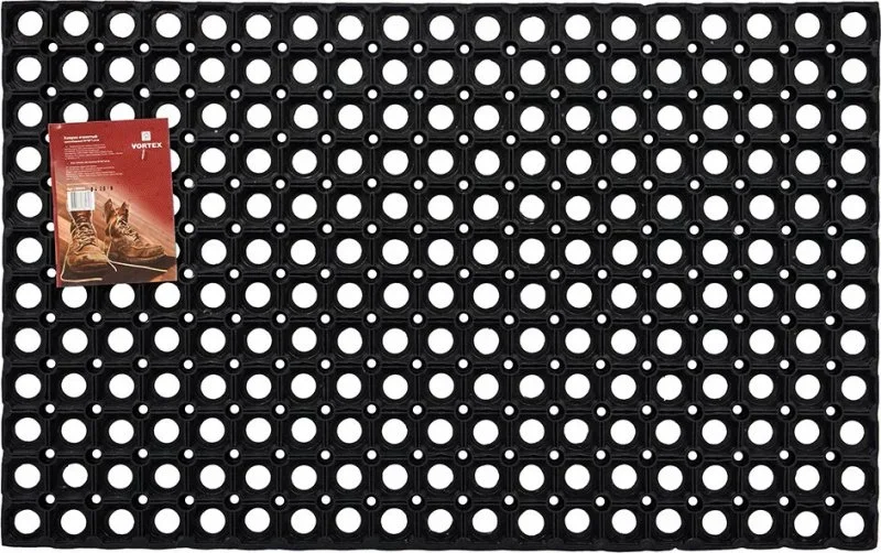 20002 ВОРТЕКС Коврик придверный ячеистый 50х80х1,6 см VORTEX черный (фото 1)