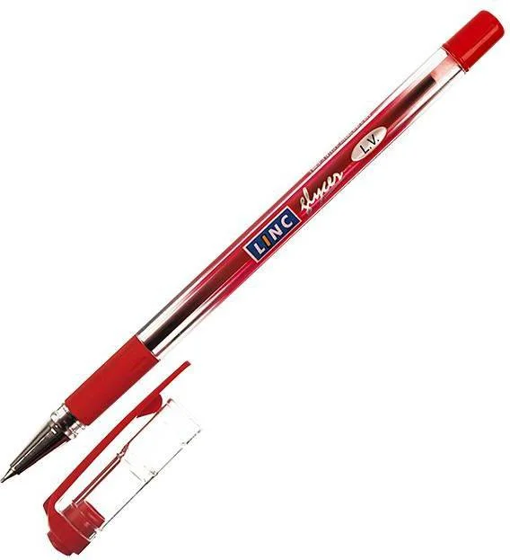 1300RF/red LINC Ручка шариковая Glycer 0,7 мм красный (фото 1)