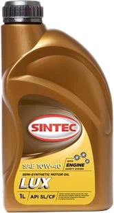 801942 SINTEC Моторное масло 10W40 полусинтетическое Люкс 1 л (фото 1)
