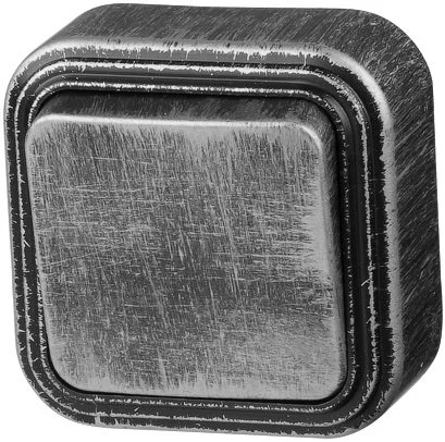 JP7431-01 ЮПИТЕР Выключатель одноклавишный наружный Стандарт серебро (фото 1)