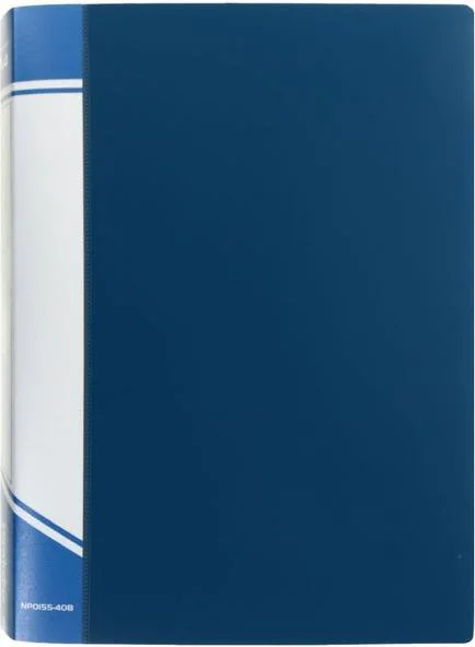 NP0155-40B INФОРМАТ Папка с файлами А4 40 файлов синий пластик 600 мкм карман (фото 1)