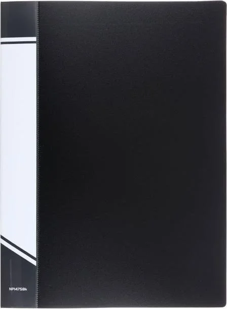 NP1475Bk INФОРМАТ Папка с прижимами А4 1 прижим черный пластик 750 мкм карман (фото 1)