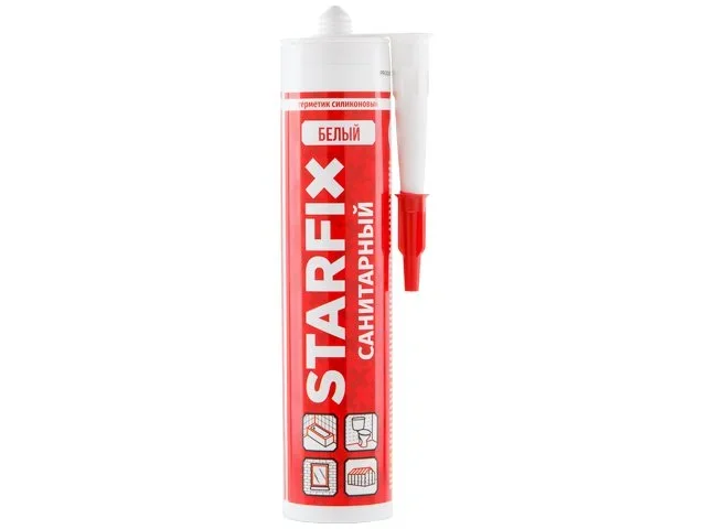 SM-57866 STARFIX Герметик силиконовый Sanitary Silicone белый 300 мл (фото 1)