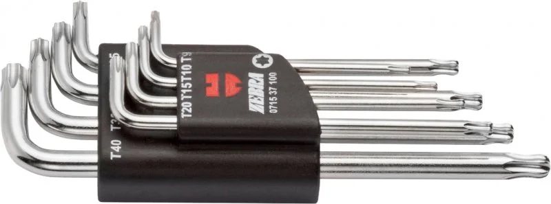 071537 100 WÜRTH Набор ключей Torx T9-T40 8 предметов Zebra (фото 1)