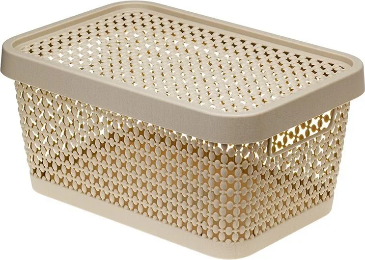 М2348 IDEA Коробка для хранения вещей пластиковая 4,5 л Пирула белая (фото 1)