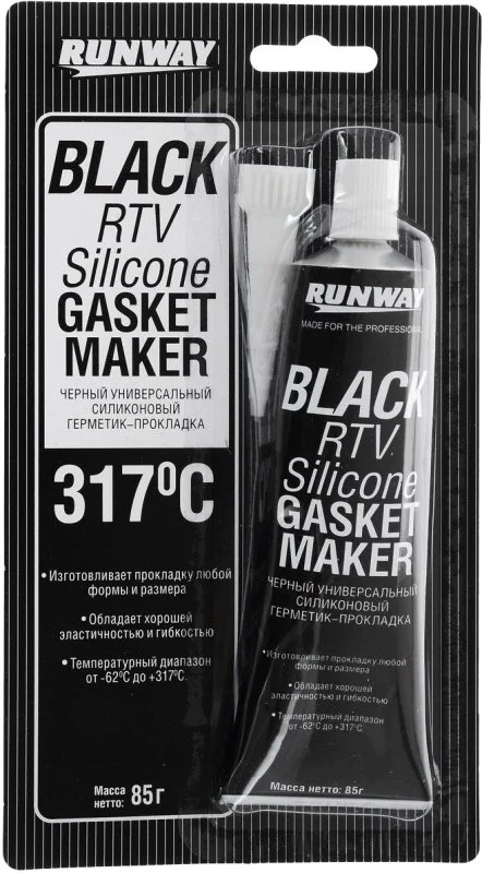 RW8501 RUNWAY Герметик Black RTV Silicone Gasket Maker 85 г (фото 1)