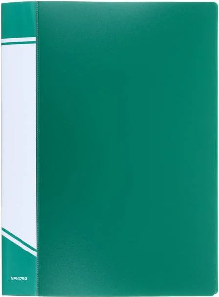 NP1475G INФОРМАТ Папка с прижимами А4 1 прижим зеленый пластик 750 мкм карман (фото 1)