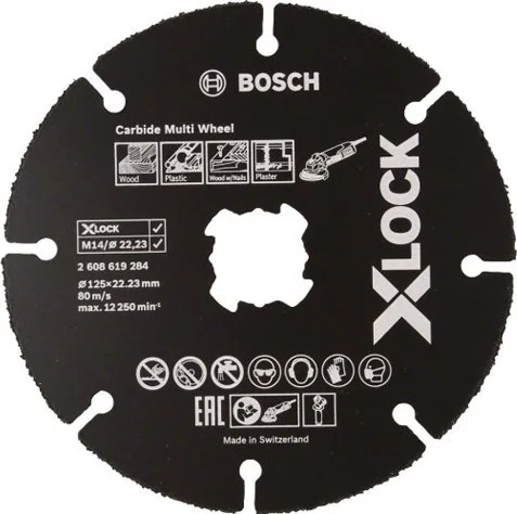 2608619284 BOSCH Круг отрезной 125х1x22.2 мм X-LOCK Carbide Multi Wheel (фото 1)