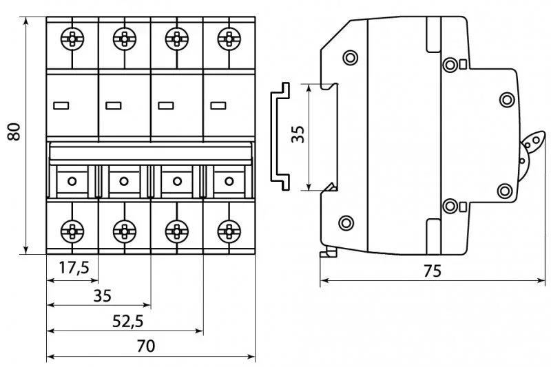 SQ0206-0131 TDM Автоматический выключатель ВА47-29 4Р C63 (фото 2)