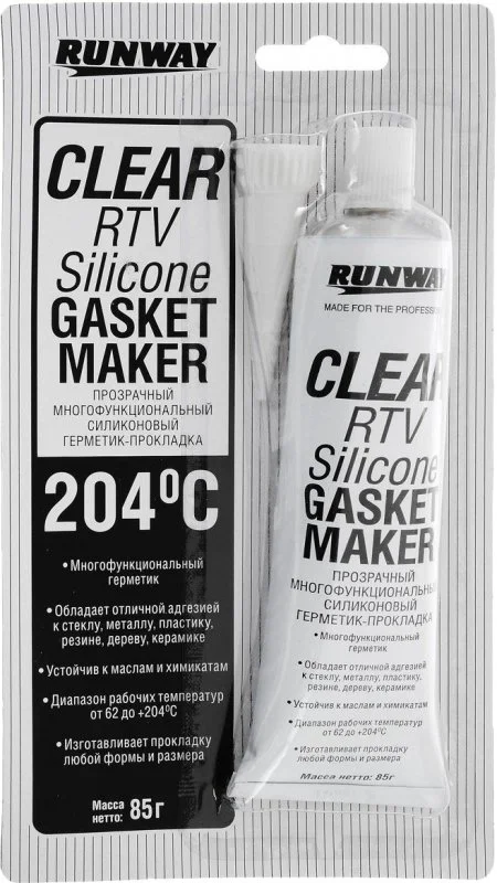 RW8502 RUNWAY Герметик Clear RTV Silicone Gasket Maker 85 г (фото 1)