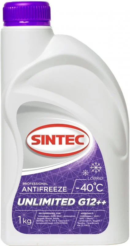 801502 SINTEC Антифриз G12++ фиолетовый Unlimited 1 кг (фото 1)