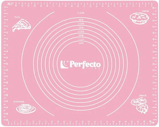 23-504001 PERFECTO LINEA Коврик для теста с мерными делениями 50х40 см розовый (фото 1)