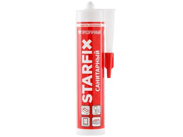 SM-57867 STARFIX Герметик силиконовый Sanitary Silicone бесцветный 300 мл (фото 1)
