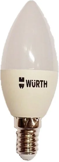 59773714072 WÜRTH Лампа светодиодная E14 C37 7 Вт 4100К (фото 1)