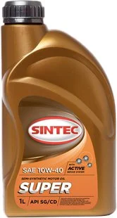801893 SINTEC Моторное масло 10W40 полусинтетическое Супер 1 л (фото 1)