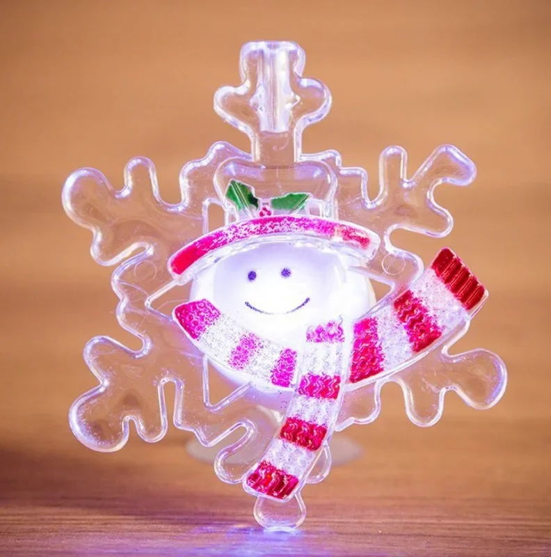 501-021 Neon-Night Фигура светодиодная Снеговик на снежинке 9 см RGB (фото 1)